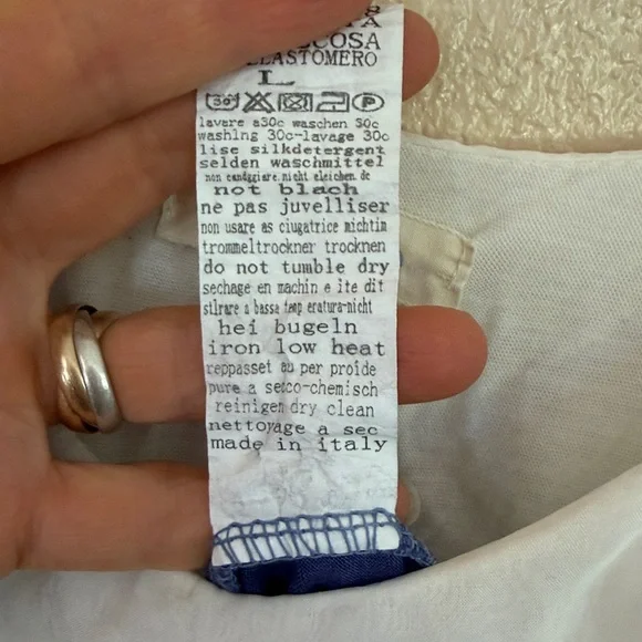 Bella France Silky Med top. Sequin Cotton attached undershirt. OMBRE blue/white - Picture 9 of 9